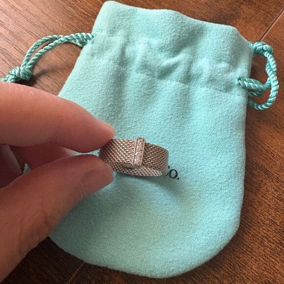 Tiffany & Co. Diamond Mesh Ring - Picture 1 of 7